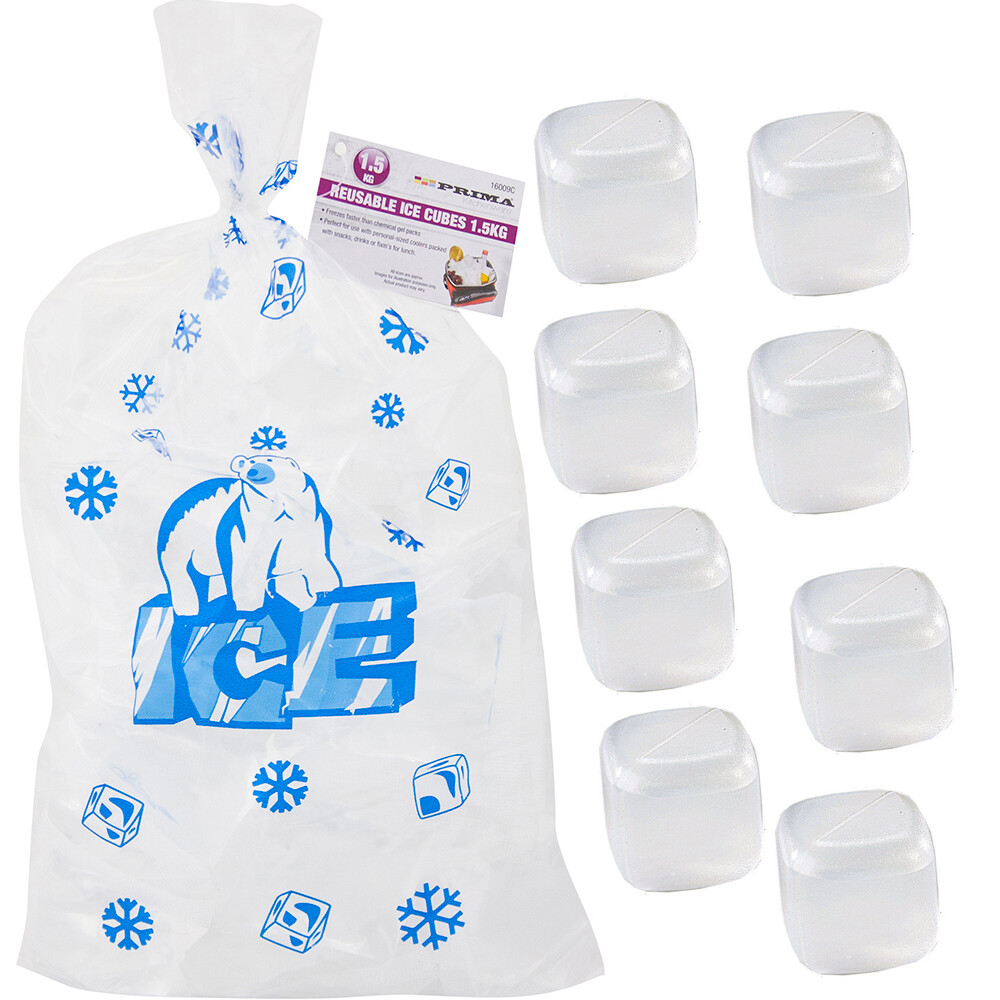 1.5KG REUSABLE ICE CUBES POUCHES COOLER DRINKS COLD BBQ FREEZER BAR