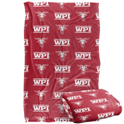 Worcester Polytechnic Institute Logo Pattern Silky Touch Throw Blanket