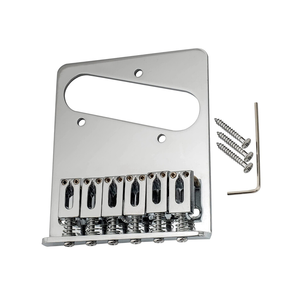 Chrome 6 Saddles Guitar Bridge Control Plate for Telecaster 