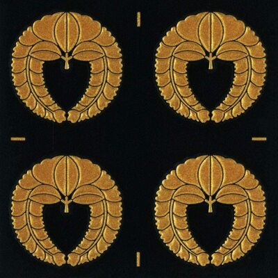 SAMURAI Crest Makie Sticker Sagarifuji Gold 2.4cm 4 pieces Made in Japan