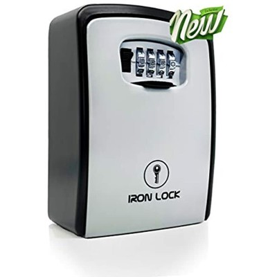 Storage Lock Box with 10-Digit Combination Lock and Keys CLAUKING Wall Mounted Key Safe Box