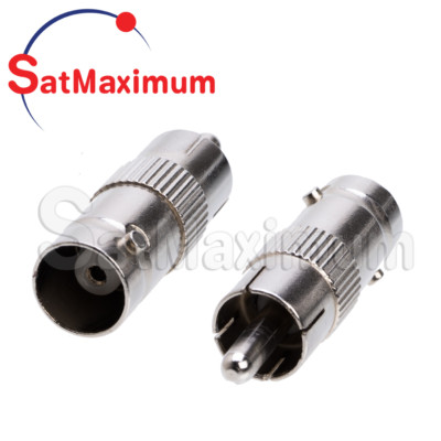 BNC Female to RCA Male ADAPTER Coaxial Connector / Coupler Plug RG59 CCTV - LOT