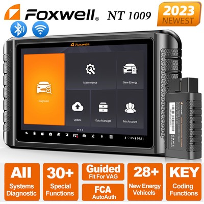 FOXWELL NT1009 Code Reader OBD2 Scanner Bi-Directional Diagnostics ECU Coding