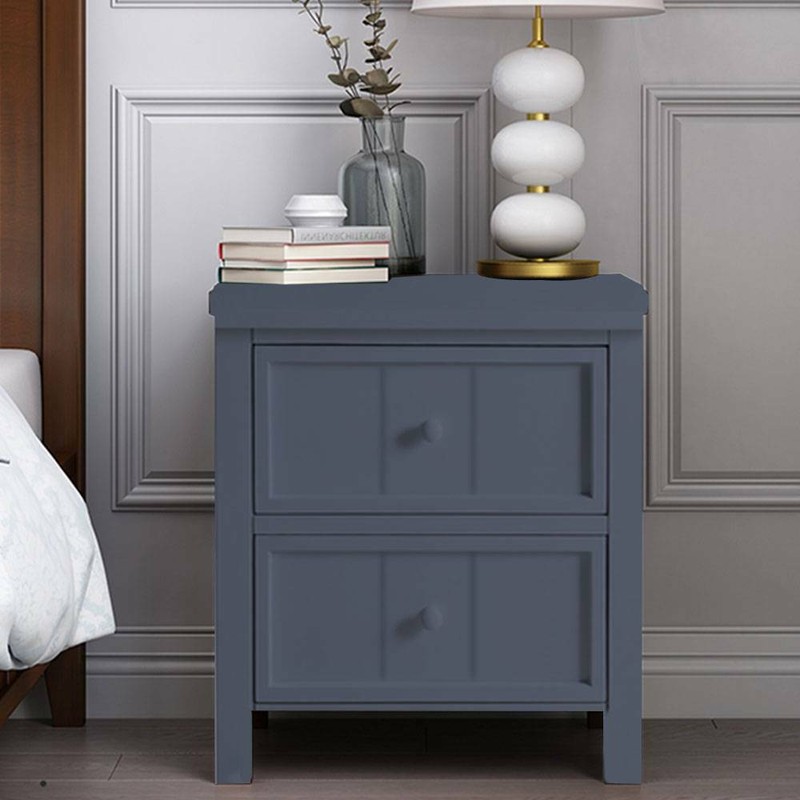 Grey Bedside Table Cabinet Nightstand Lamp Tables Chest Of 2