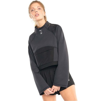

Puma Train First Mile X Mock Neck Пуловер с длинным рукавом Женские черные повседневные топы, Черный