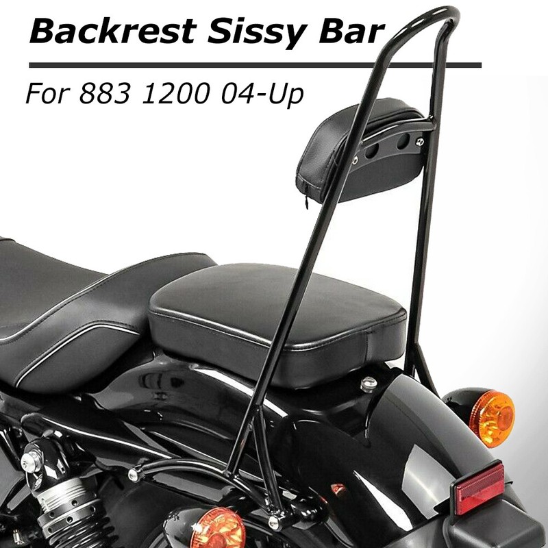 Passenger Backrest Sissy Bar pad For Harley Sportster XL883 1200 48