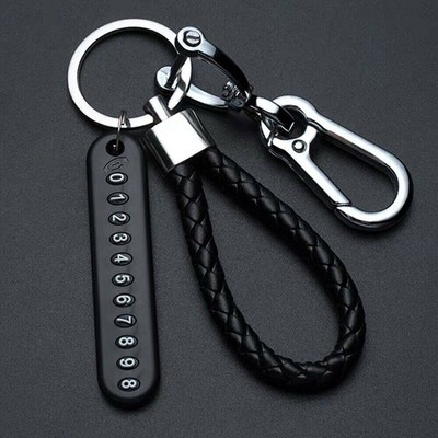 Anti-lost Phone Number Plate Pendant Key Buckle Keychain Keyring Car Accessories