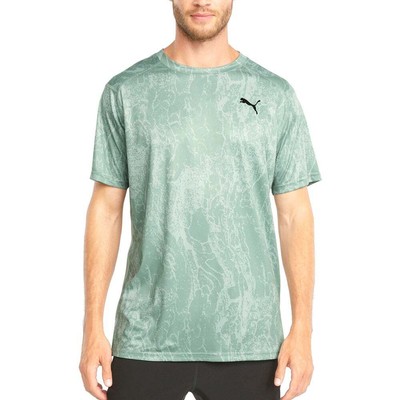 

Puma Printed Crew Neck Short Sleeve Athletic T-Shirt Mens Green Casual Tops 5208, Зеленый, Puma Printed Crew Neck Short Sleeve Athletic T-Shirt