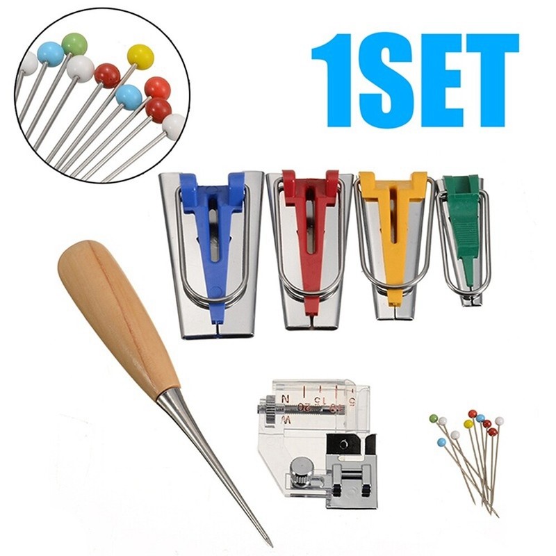 Download 60pcsSet Binding Quilting Sewing Snap on Foot Bias Tape Maker Awl Pin Set; | eBay