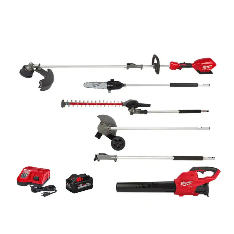 QUIK-LOK String Trimmer/Blower Combo Kit Edger Hedge Pole Saw & 3 Ft. Extension