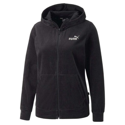 

Puma Essentials+ Велюровая толстовка с молнией, женская повседневная верхняя одежда размера  84996401, Черный