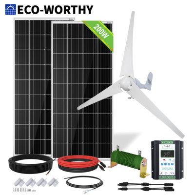 1000W 800W 600W 500W Hybrid Wind & Solar Panel Kit Power Supply System For Home