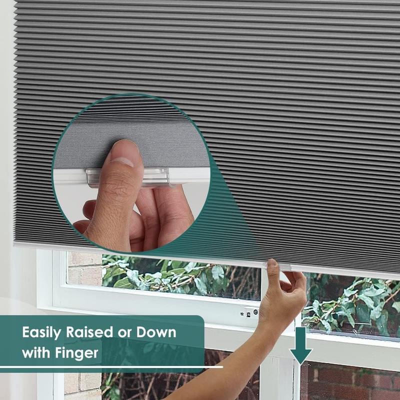 Cellular Shades Cordless Blackout Honeycomb Blinds, Room Darkening Pull down Win