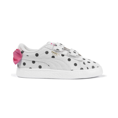 Puma Suede Classic Lf Bow Polka Dot Slip On  Youth Girls White Sneakers Casual S