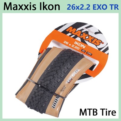 Maxxis Ikon EXO TR 26 x 2.2'' Tubeless Ready EXO Mountain Bike MTB Tan Wall Tire