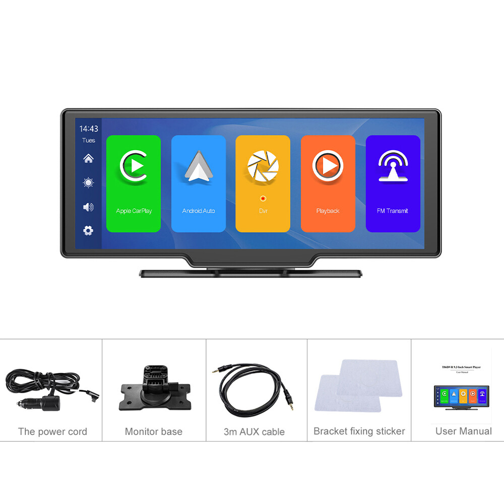 9.3 inch 2K Wireless Apple CarPlay Android Auto Car Portable Radio Touch Screen