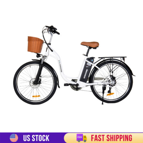 Electric Bicycle for Sale: 6 Speed Electric Bike 26'' City eBike Adult Commute Bicycles Dual Shock Absorber in Compton, California