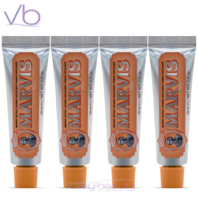 MARVIS Travel Mini Toothpaste Whitening Mint, Cinnamon, Black Forest, SET of 4