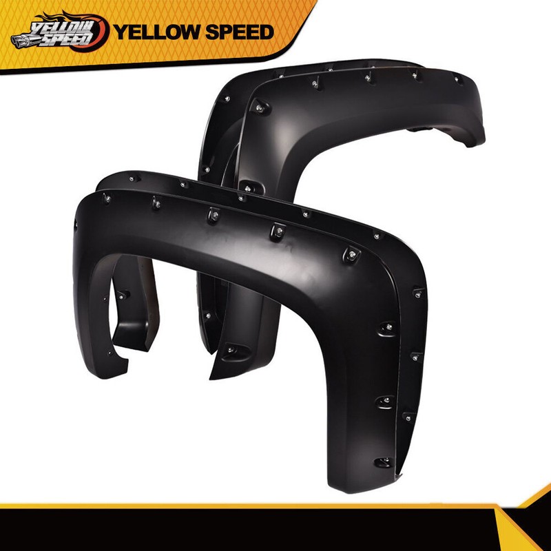 FENDER FLARES POCKET RIVET STYLE FIT FOR 2007-2013 SILVERADO 1500