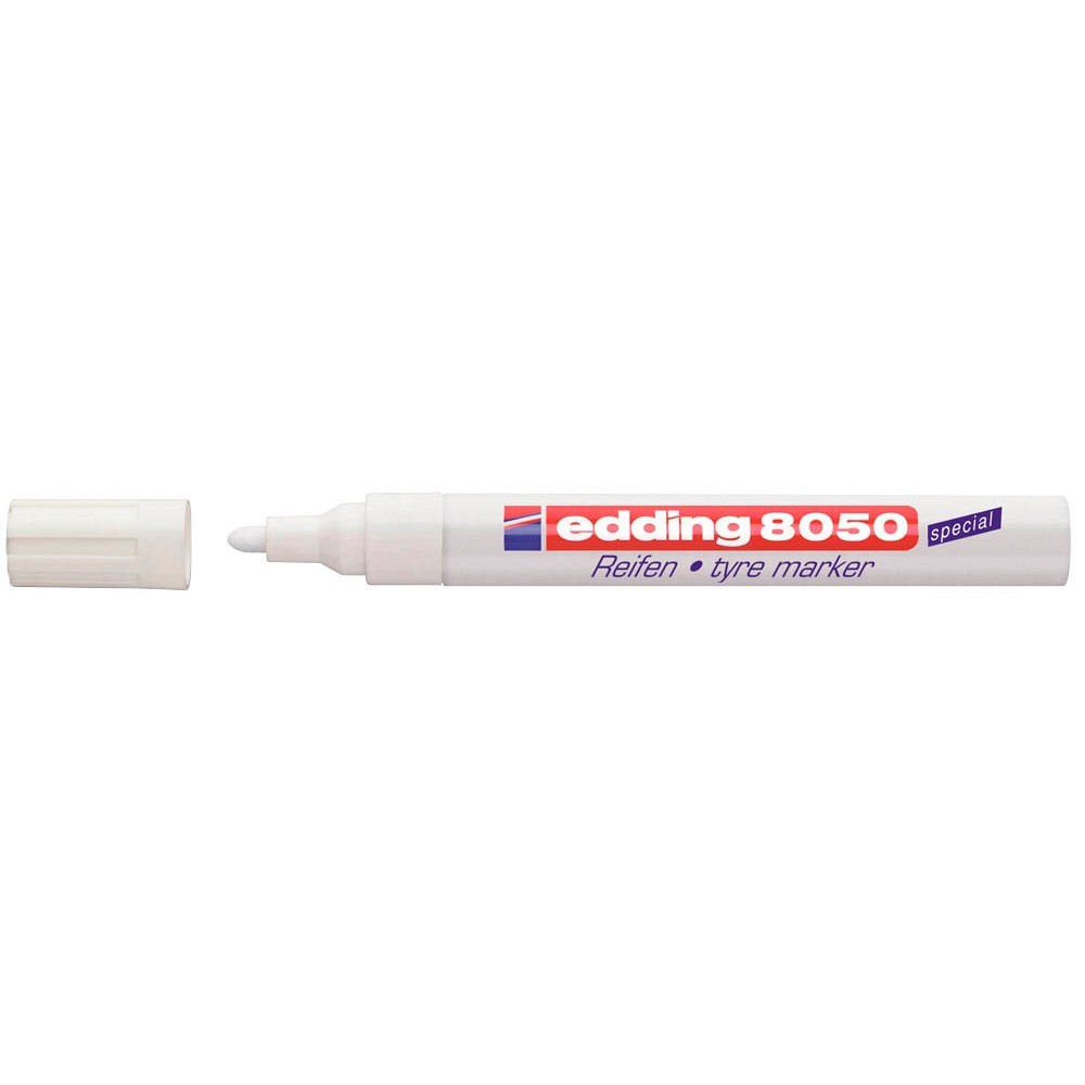 5 edding 8050 Reifenmarker weiß 2,0 - 5,0 mm Spitze Gummioberflächen Räder