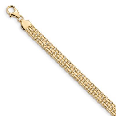 Pre-owned Superdealsforeverything Real 14kt Yellow Gold Polished Fancy Link Bracelet; 7.5 Inch