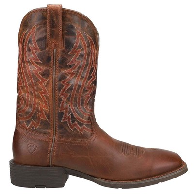 Мужские коричневые повседневные ботинки Ariat Sport Patriotic Square Toe Cowboy 10044561-200