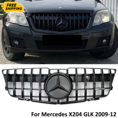 Black Front Grille Grill For 2009-2012 Mercedes Benz X204 GLK GLK350 GLK300