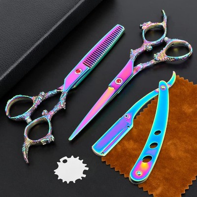 Professional Hair Cutting Scissors Sets Multifunctional Thinning Scissors Str...