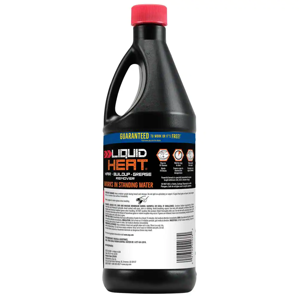 32 oz. Liquid Heat Gel Industrial Drain Opener Powerful & Effective Clog Remover