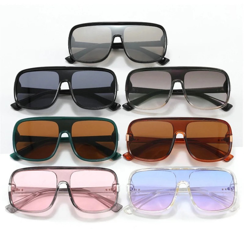 Vintage Square Sunglasses Women Men Black Lens UV400 Fashion Shades