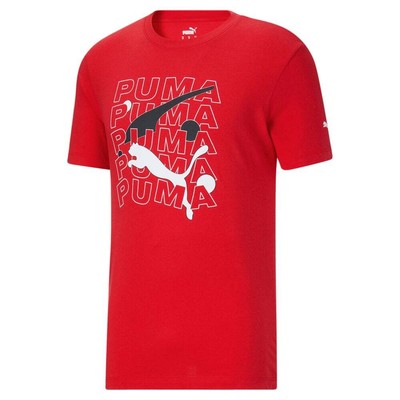 

Puma Formstripe Balance Graphic Crew Neck Футболка с коротким рукавом Мужская красная повседневная футболка, Красный, Puma Formstripe Balance Graphic Crew Neck Short Sleeve T-Shirt