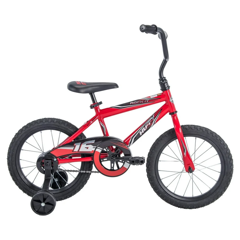 16" Rock It Boys Bike W/ Training Wheels Red Huffy Kids Bicycle 4-6 Years Old