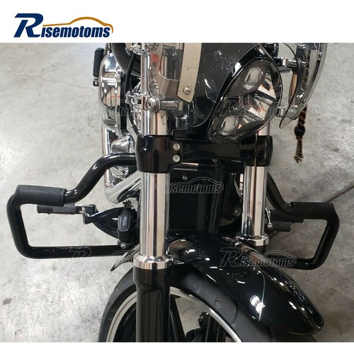 Chrome Black Mustache Engine Guard Highway Crash Bar For Harley Softail 2018-23