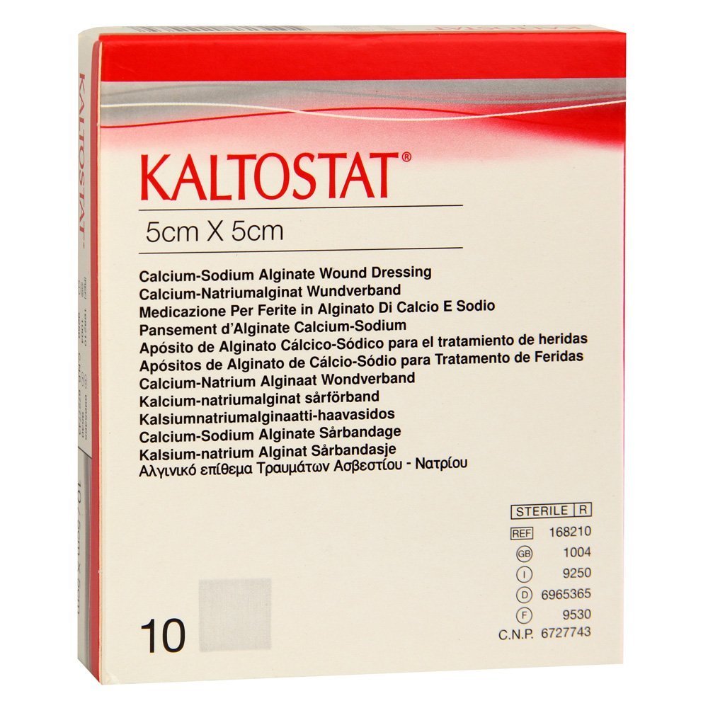 Kaltostat 5cm x 5cm Pack 10 Sterile NonWoven Alginate Haemostatic