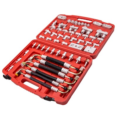 56pcs A/C Air Conditioning Compressor Leak Detector Tester Adaptor Tool Kit