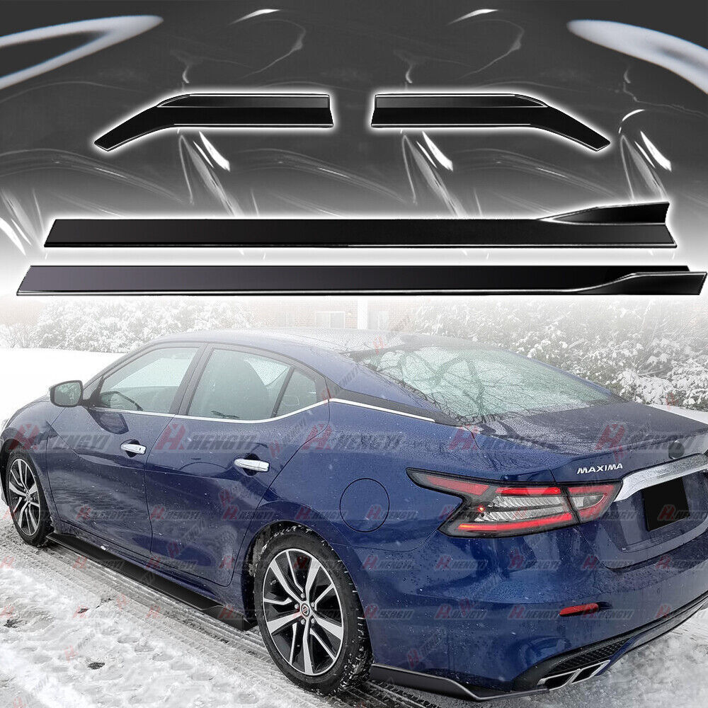 FOR NISSAN MAXIMA 2019-2022 GLOSS BLACK SIDE SKIRT ROCKER +
