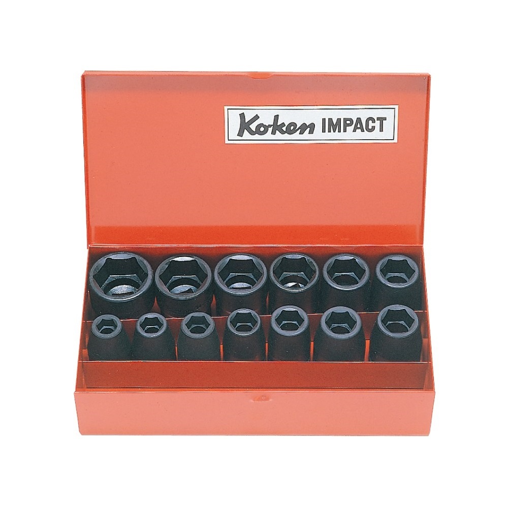 Koken Impact Socket Set 1/2" Square Drive 3/81.1/8” Imperial 12 Piece