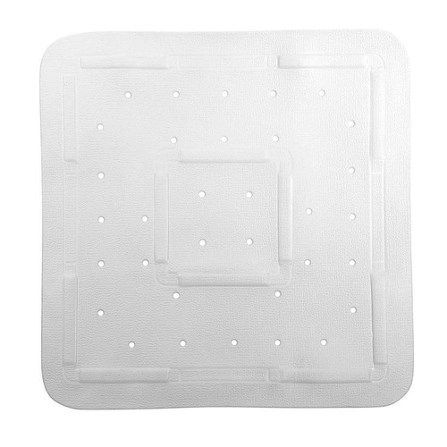 Bath Comfy 55cm x 55cm White Padded Rubber Square Shower Mat