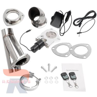 2.25'' Electric Exhaust Valve Down Pipe Back Y Pipe Kit with Remote Switch