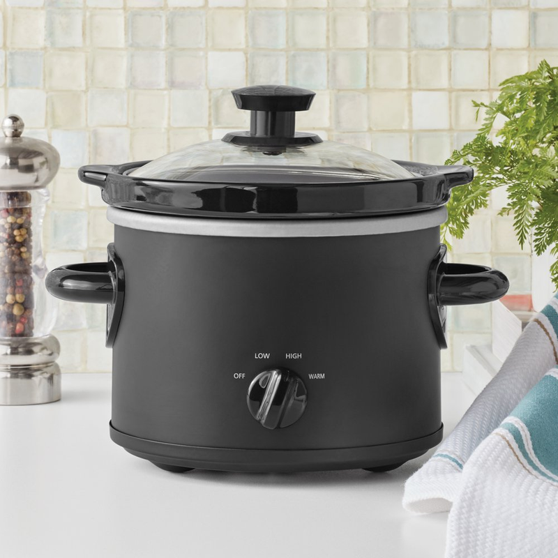 Black 2 Quart New Programmable Oval Small Families Single