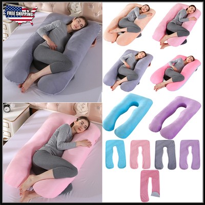 U-Shaped Women Pregnancy Pillow - Full Body Crystal Velvet Pillow for Maternity