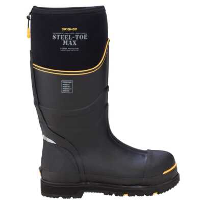 DRYSHOD DRYSHOD STEEL-TOE MAX HI BLACK/YELLOW SIZE 15 BOOTS STM-UH-BK-M15