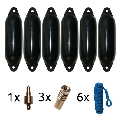 Komplettset 6 Stück Majoni Fender Bootsfender mit Zubehör