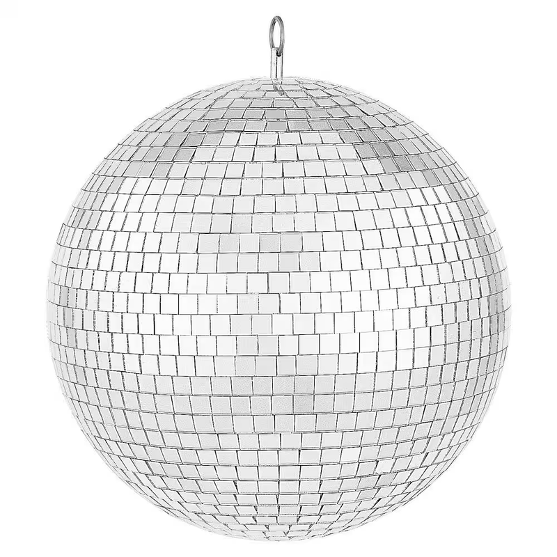 Mirror Disco Ball 12 Inch Silver Party Hanging Glass Reflective Large Decor Show