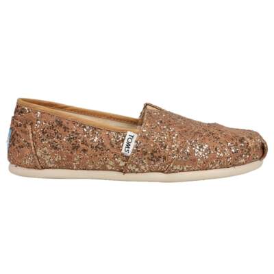 

TOMS Alpargata Женские блестящие кружевные слипоны на плоской подошве размера  B Повседневная обувь 10009298T, Золотой, TOMS Alpargata Glitter Lace Slip On