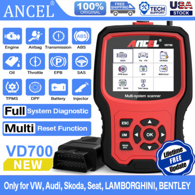 ANCEL VD700 Full Systems Diagnostic Tool Fit for Volkswagen VW Audi Skoda Sea