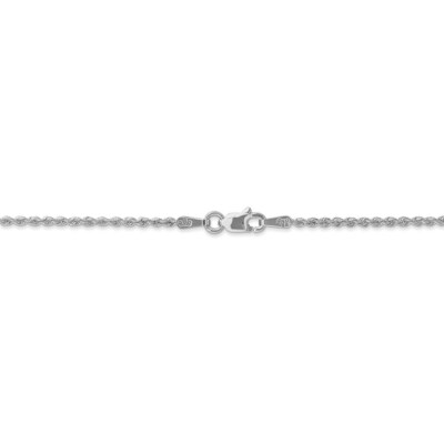 Pre-owned Skyjewelers Real 14k White Gold 1.5mm Regular Rope Chain; 18 Inch; Lobster Clasp