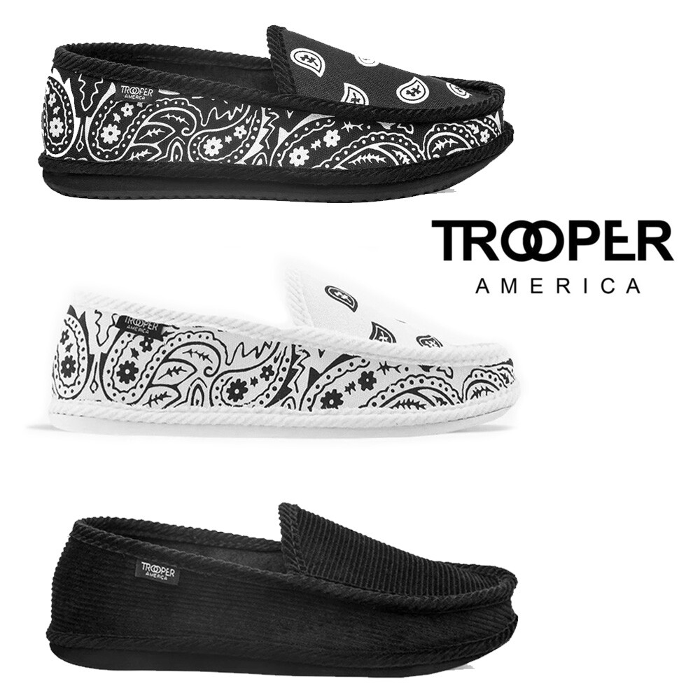 

БАНДАНА PAISLEY CORDUROY HOUSE ОБУВЬ МУЖЧИНЫ ЖЕНЩИНЫ УНИСЕКС TROOPER AMERICA, Black white, BANDANA HOUSE SHOES