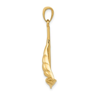 Pre-owned Superdealsforeverything Real 14kt Yellow Gold Polished Sailboat Pendant