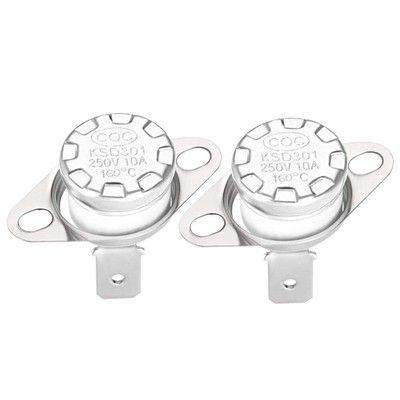 2pcs 160°C Thermostat KSD301 Temperature Switch Temperature Disc Partts